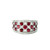 White Gold Multistone Ring with Rubies and Round Diamonds LJI-10043