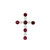 18k White Gold Cross Pendant with Round Cut Red Ruby and Diamonds GBC-12182