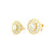 Yellow Gold Round Diamond Stud Halo Earrings 201-11373