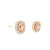 Rose Gold Halo Stud Earrings with Round Cut Diamond 201-11136
