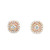 Rose Gold Halo Stud Earrings with Round Cut Diamond 201-11136