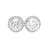 White Gold Halo Stud Earrings with Round Brilliant Diamonds 201-11177