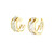 Yellow Gold Huggie Earrings with Round Cut Diamonds TT-10691