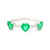 White Gold Diamond Ring with Heart-Shaped Emeralds GBC-12972