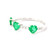 White Gold Diamond Ring with Heart-Shaped Emeralds GBC-12972