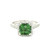 White Gold Diamond Ring with Square Cut Green Tourmaline RSM-11376