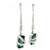 White Gold Dangle Earrings with Green Tourmaline and Diamond Accents SG-10495