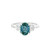 White Gold Diamond Ring with Bluish Green Peacock Sapphire RPG-10373