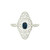 White Gold Cocktail Ring with Deep Blue Cabochon Sapphire RPG-10349