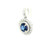 White Gold Diamond Halo Pendant with Deep Blue Sapphire GBC-13054