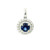 White Gold Diamond Halo Pendant with Deep Blue Sapphire GBC-13054