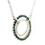 White Gold Diamond Necklace with Deep Blue Sapphire Pendant 570-10412