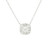 14k White Gold Diamond Cushion Shape Double Halo Pendant Necklace CP-10005