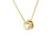 14k Yellow Gold Halo Necklace with Round Brilliant Cut Diamonds 560-11598