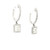 14k White Gold Dangle Halo Earrings with Cushion Cut Diamonds GBC-11812