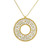 14k Yellow Gold Diamond Pave Round Necklace DC-10907