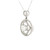 14k White Gold Round Brilliant Diamond Halo Pendant Necklace 560-11654