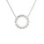 14k White Gold Diamond Circle Pendant Necklace LJI-10106
