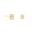 14k Yellow Gold Clover Stud Earrings with Round Brilliant Cut Diamonds 584-10056