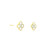 14k Gold Diamond Clover Stud Earrings 584-10054