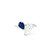 Toi et Moi Ring with Deep Blue Sapphire and Colorless Pear Cut Lab Grown Diamond LGD-10053