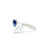 Toi et Moi Ring with Deep Blue Sapphire and Colorless Pear Cut Lab Grown Diamond LGD-10053