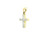 18k Yellow Gold Cross Pendant with Square Cut Diamonds 560-10127