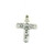 18k White Gold Round and Baguette Diamond Cross Pendant 560-11031
