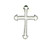14k White Gold Round Diamond Cross Pendant DC-10229