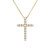 14k Rose Gold Diamond Cross Charm Necklace GBC-12715