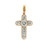 14k Rose and White Gold Cross Pendant with Round Cut Diamonds GBC-12632