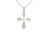 18k White Gold Diamond Cross Pendant with 14k White Gold Chain Necklace DC-10692