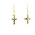 14k Gold Dangle Cross Earrings with Round Cut Diamonds GBC-13125