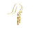 14k Gold Dangle Cross Earrings with Round Cut Diamonds GBC-13125