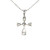 14k White Gold Diamond Cross Pendant Necklace 501-10311