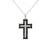 10k White Gold Diamond Cross Pendant Necklace DTC-10047