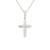 18k and 14k White Gold Diamond Cross Pendant Necklace 560-11658