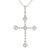 18k White Gold Diamond Cross Pendant with 14k White Gold Necklace DC-10912