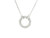 Round Cut Diamond Pave Circle Pendant Necklace in 14k White Gold 501-10319