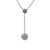 14k White Gold Diamond Y-Drop Disco Ball Necklace with Brilliant Round Cut Pave Ball 401-10315