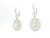 18K White Gold Dangle Earrings with Oval Opal Cabochons and Diamonds 200-1015