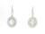 18K White Gold Dangle Earrings with Oval Opal Cabochons and Diamonds 200-1015
