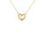 14K Yellow Gold Heart Pendant Necklace with Round Cut Diamond 560-11647