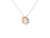 Round Fancy Intense Pink Diamond Dangle Pendant with Halo 14K White Gold Necklace LGD-10121