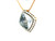 Square Cut Crystal set in Diamonds 14K Rose Gold Pendant 560-11526