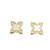 14kt Yellow Gold Floral Pearl Stud Earrings with Accent Stones 584-10071