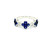 Vivid Blue Sapphire Clover Multistone Ring in 14kt White Gold 584-10072
