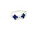 Vivid Blue Sapphire Clover Multistone Ring in 14kt White Gold 584-10072