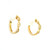 14kt Yellow Gold Diamond Hoop Earrings with Milgrain Detailing 584-10070