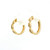 14kt Yellow Gold Diamond Hoop Earrings with Milgrain Detailing 584-10070